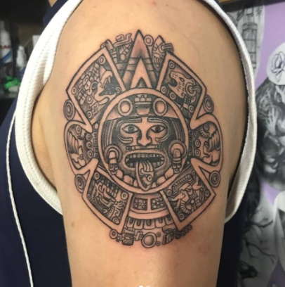 aztec sun tattoo