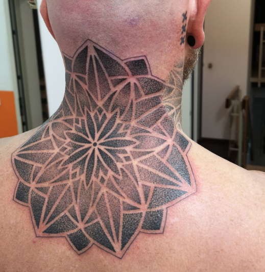 Guru Tattoo - Progress on this geometric neck piece done by  @emilypaularts🔥 Stay tune for the final session!! For any questions please  email emily@gurutattoo.com. #sandiegotattooartist #tattoo #tattooed  #skinart #skinartmag #tattoodo #tattoosnob ...