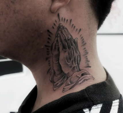 blessed neck tattoos for men