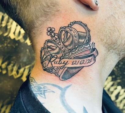 crown neck tattoos for men