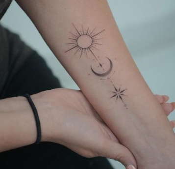 mandala sun and moon tattoo2
