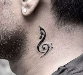 music cool neck tattoos for men