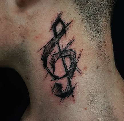 music cool neck tattoos for men