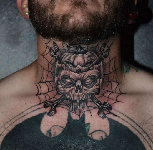 realistic neck tattoos for men