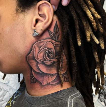 44 Great Modern Rose Tattoo Ideas For Neck  Psycho Tats