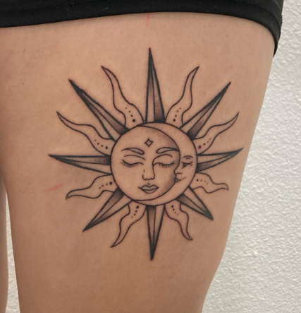 sun and moon tattoo