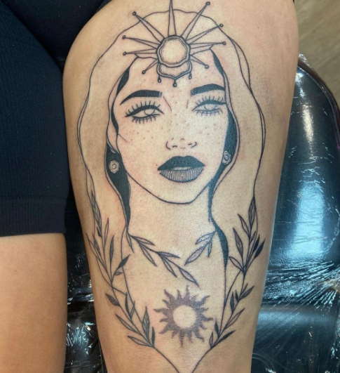 sun goddess tattoo