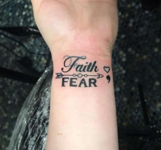 Faith over Fear Wrist Tattoo