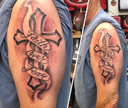 Top more than 79 faith over fear tattoo with cross best - in.eteachers