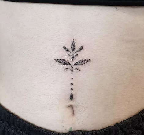 Small belly button tattoo for females
