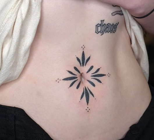 Small belly button tattoo for females