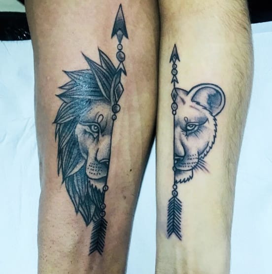 Couple Lion & Lioness Tattoo