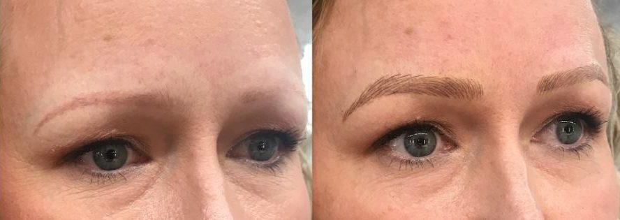 Microblading Eyebrow tattoo before and after