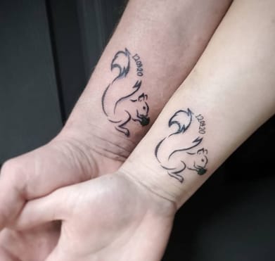 Squirrel Couple Tattoo