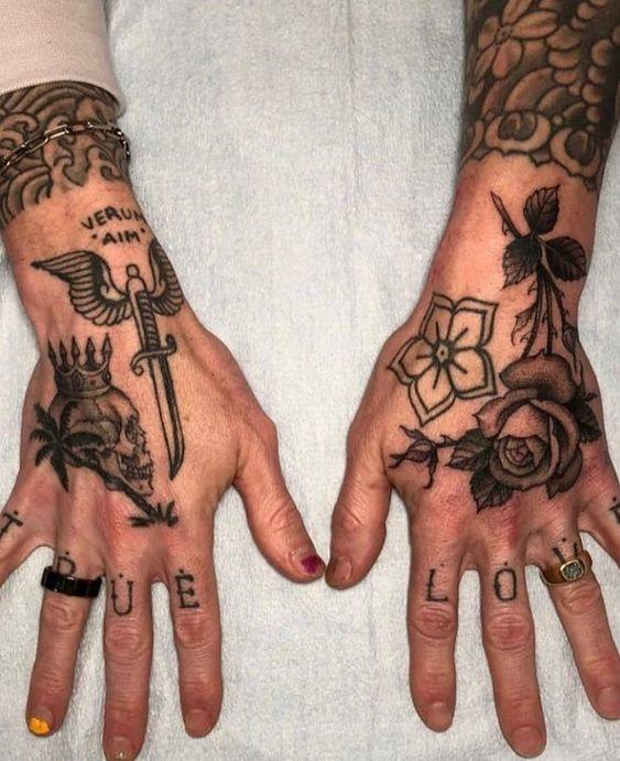 Adam Levine hand tattoo