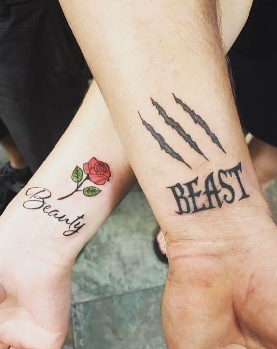 Beauty And The Beast Couple Tattoo