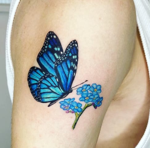 Blue Butterfly Monarch Tattoo
