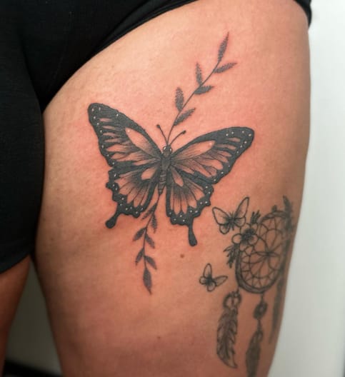 Butterfly Dream Catcher Tattoo