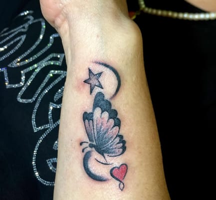 Butterfly & Heart Tattoo