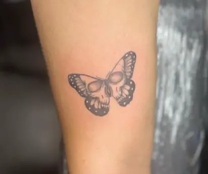 Butterfly Skull Hand Tattoo
