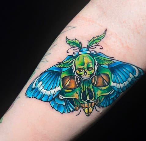Skull Inside Butterfly Tattoo