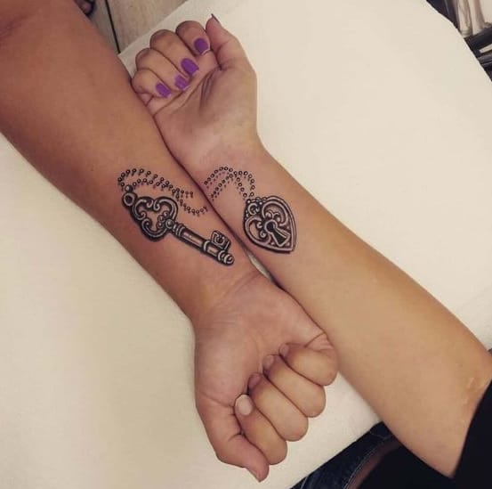 Couple Lock & Key Tattoo 1