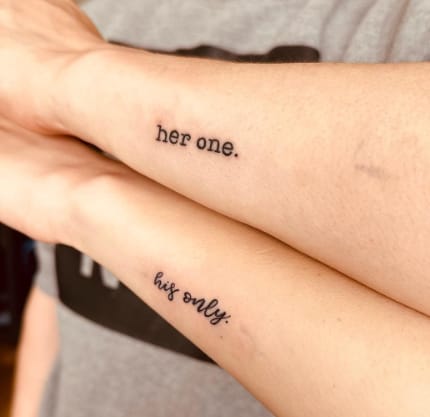 Her One & His Only Couple Tattoo