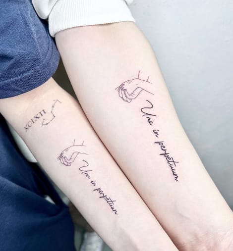 Love Couple Tattoo With Name Initials 1