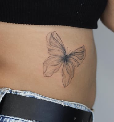Lower Back Butterfly Tattoo