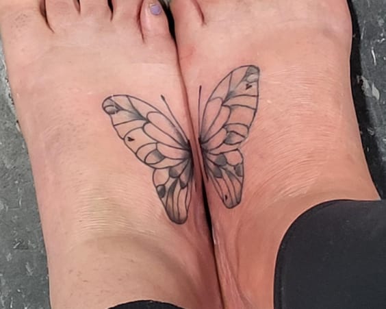 Mother-Daughter Matching Butterfly Tattoo