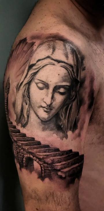 Mother Mary and Jesus Christ or Cross Tattoos