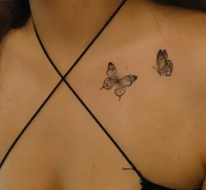 Small Colorful Butterfly Tattoo