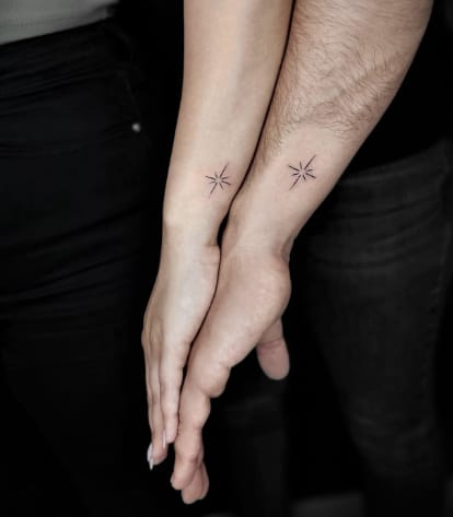 Sparkling Wrist Couple Tattoo