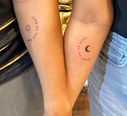 Sun & Moon Couple Tattoo