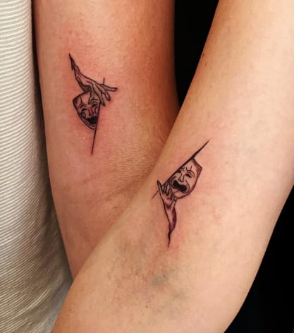 Tiny Emotional Couple Tattoo