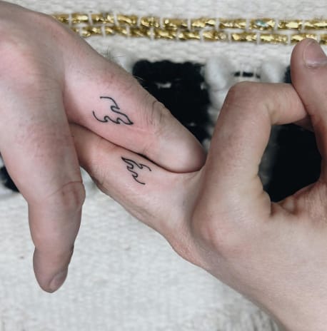 Twin Flame Couple Finger Tattoo