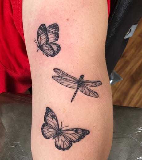 Dragonfly & Butterfly Tattoo