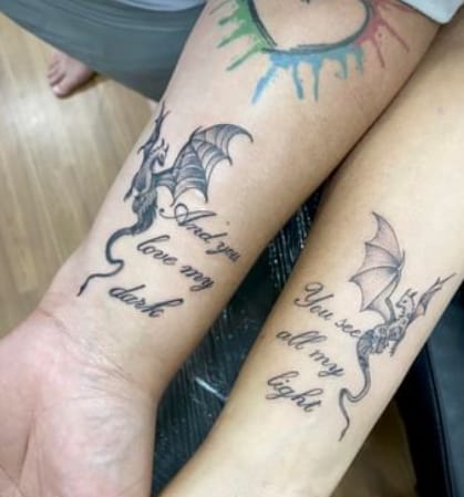 Dragonfly Couple Tattoo