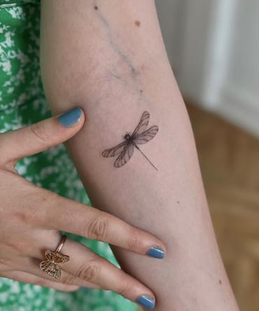 Tiny Dragonfly Tattoo