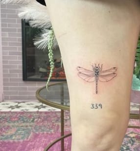 Dragonfly Memorial Number Tattoo
