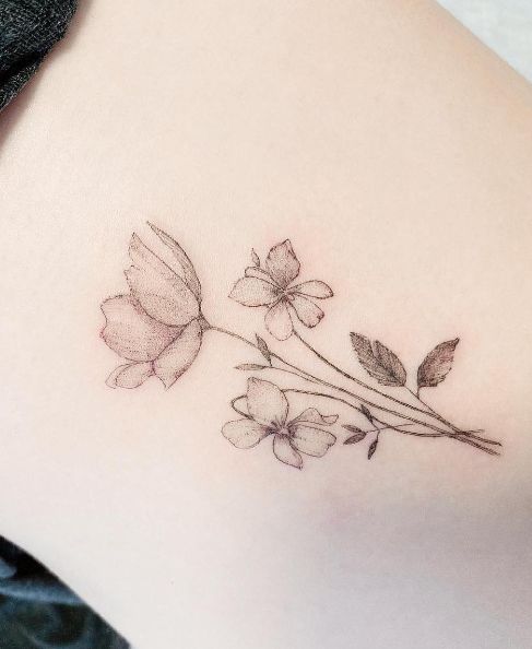 February Birth Flower Tattoo 1