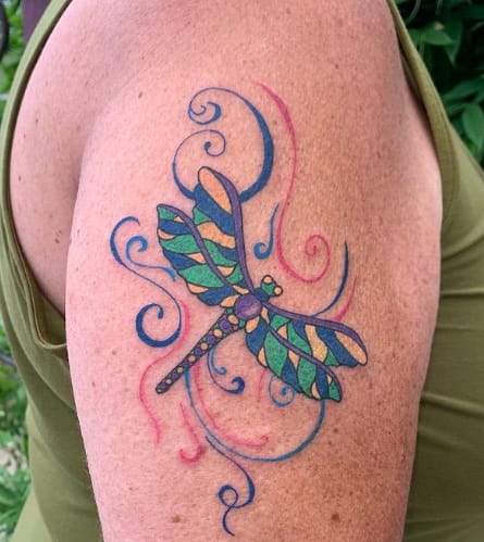 Feminine Dragonfly Tattoo