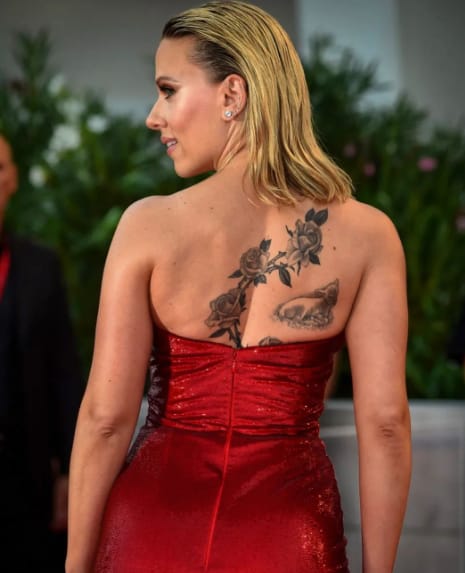 The Special Meaning Behind Scarlett Johanssons Giant Back Tattoo  Marie  Claire Australia