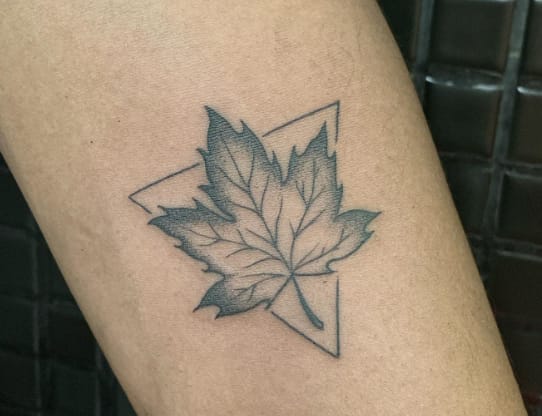 Maple Leaf Triangle Tattoo