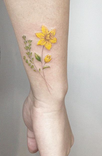 March Birth Flower Tattoo 1