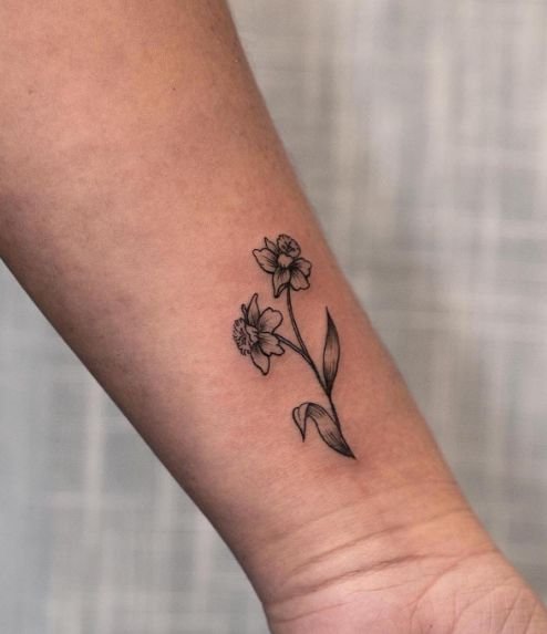 March Birth Flower Tattoo 4