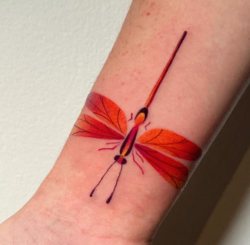 Red Dragonfly Tattoo