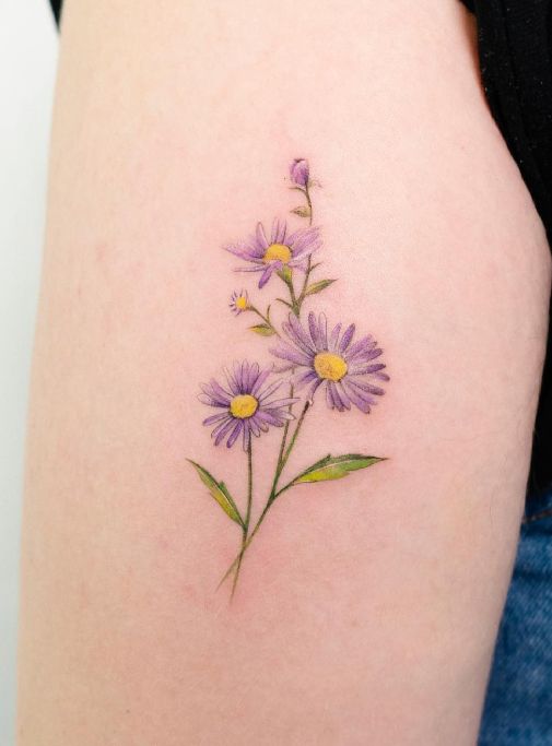 September Birth Flower Tattoo 2