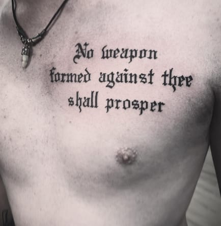 Quote Chest Tattoo 1
